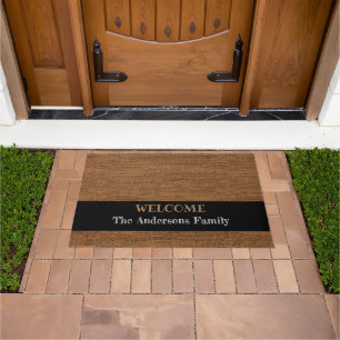 Paillasson Russe Cabine Burlap Motif Nom de famille Bienvenue