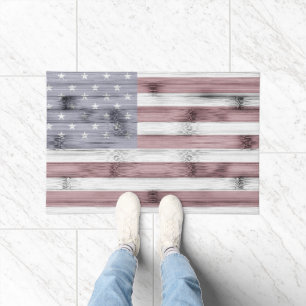 Paillasson Russe Rouge Blanc Bleu Bois américain drapeau Amér