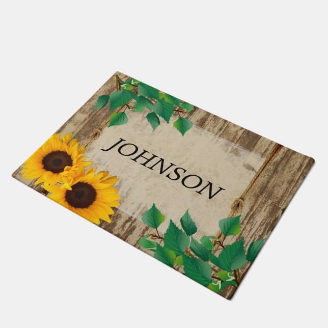 Paillasson Rustic Barn Wood Sunflower (Incliné)