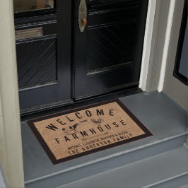 Paillasson Rustic Burlap Pays Bienvenue à notre Farmhouse Do