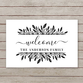 Paillasson Rustique Botanique Nom de famille personnalisé Acc