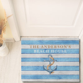 Paillasson Rustique Famille Ancre Plage Maison Bandes Nautiqu
