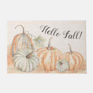 Paillasson Rustique Hello Fall Citrouille aquarelle