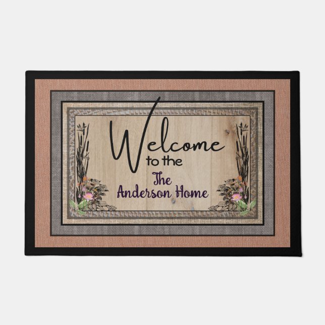 Paillasson Rustique Whimsy Pays Porte Mat Personnalisé (Devant)
