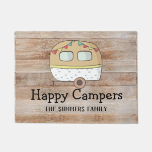 Paillasson RV Trailer Happy Campers Famille personnalisée