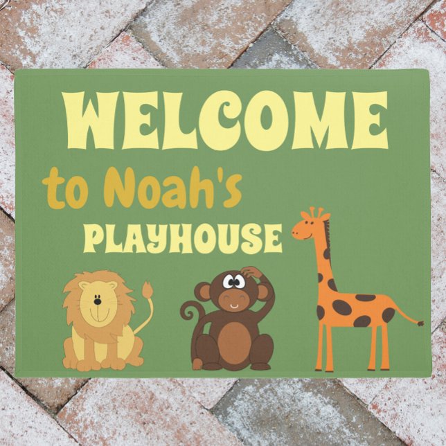 Paillasson Safari Animaux Enfants Playhouse Bienvenue (Créateur téléchargé)
