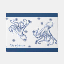 Salle de bain nautique Océan Marine Bleu Octopus