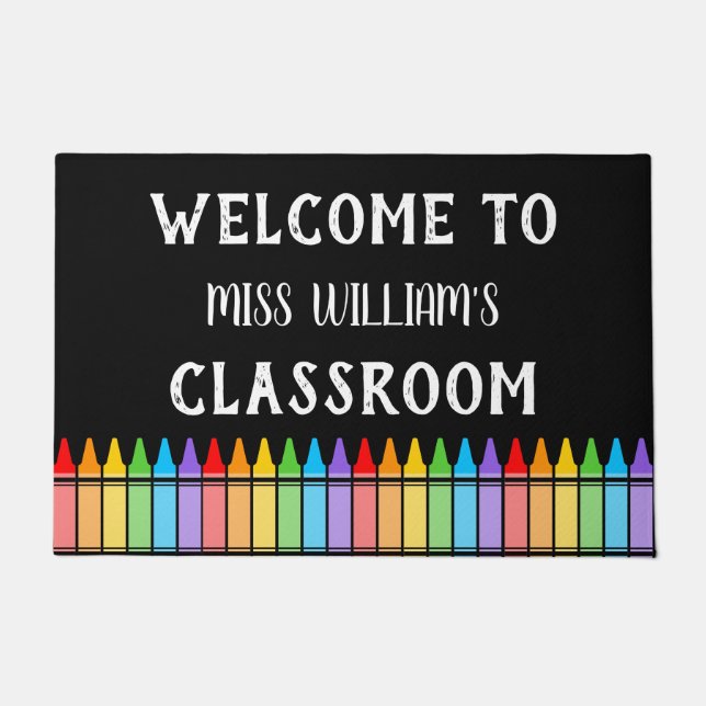 Paillasson Salle de classe de l'enseignant Crayons de bienven (Devant)