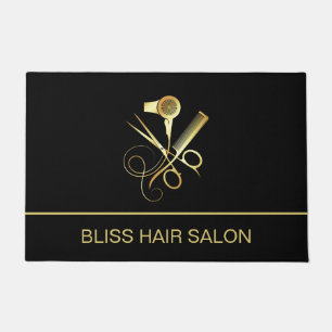 Paillasson Salon de Beauté Coiffeur Personnalisé Noir