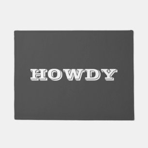 Paillasson Salut ou nom "Howdy", gris foncé