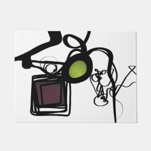 Paillasson Salutations de Philydion : Abstrait noir & blanc