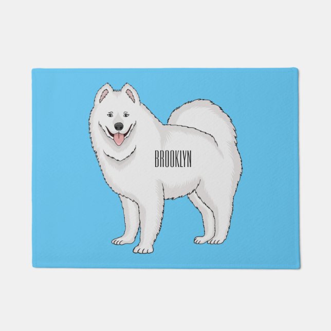 Paillasson Samoyed dog cartoon illustration (Devant)