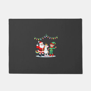 Paillasson Santa en elflichoon qui dabbe Noël Enfants Garçons