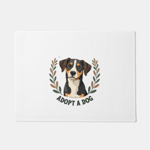 Paillasson Sauver une vie Adopter un chien Illustration vinta