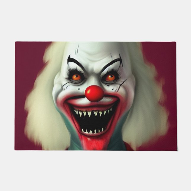 Paillasson scary clown horror portrait de monstre halloween (Devant)