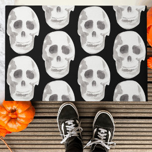 Paillasson Scary Scull Black & White Pattern