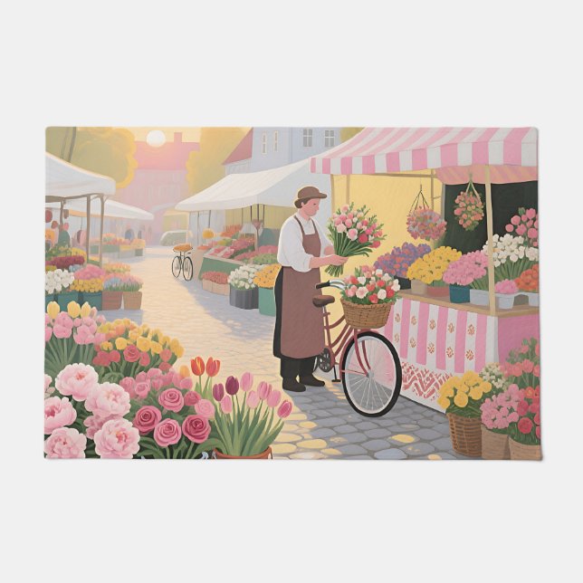 Paillasson Scène de rue Fleur Solaire (Devant)