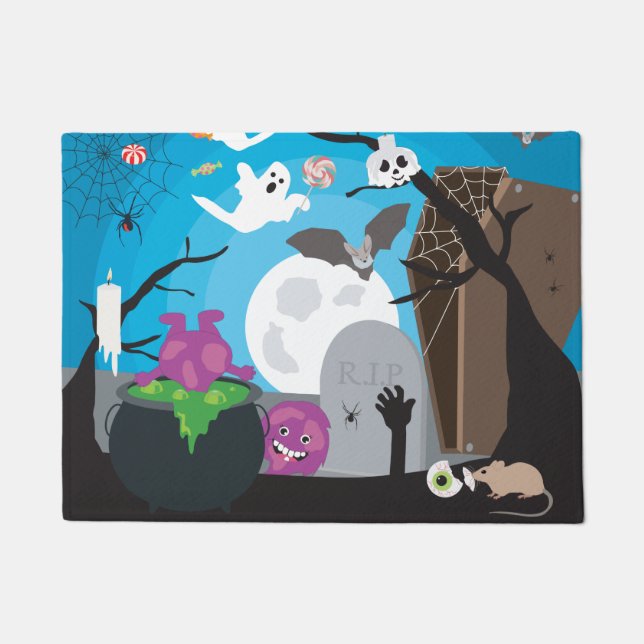 Paillasson Scène du monstre d'Halloween (Devant)