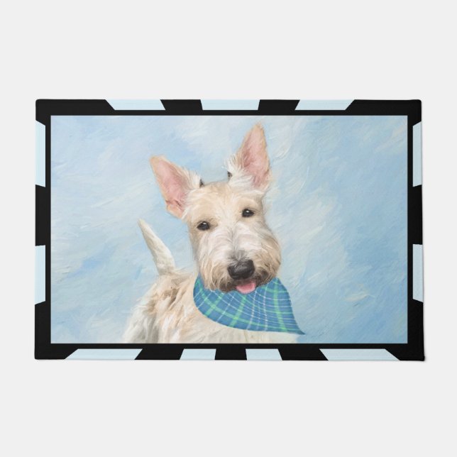 Paillasson Scottish Terrier Wheaten Dog Painting Art original (Devant)