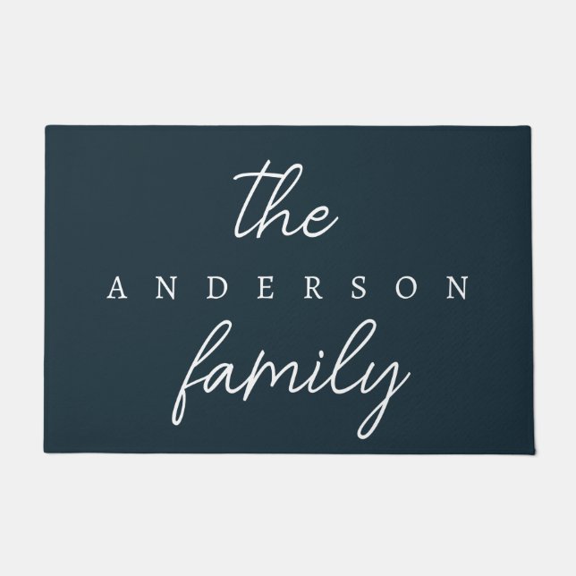 Paillasson Script manuel | Porte de nom de famille personnali (Devant)