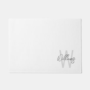 Paillasson Script moderne Monogramme personnalisé et nom