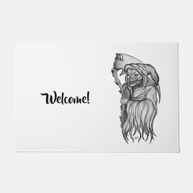 Paillasson Scythe man - La Mort, Faucheuse Grim (Devant)