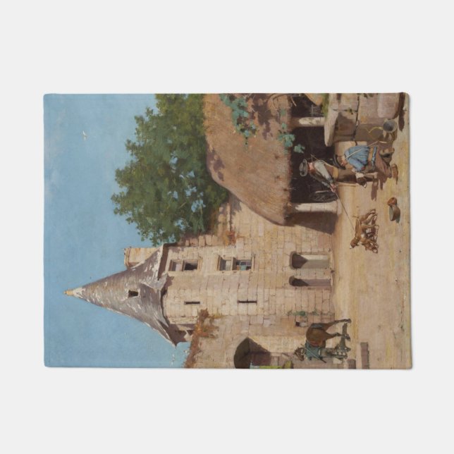 Paillasson Se préparer à la chasse (scène médiévale) (Devant)