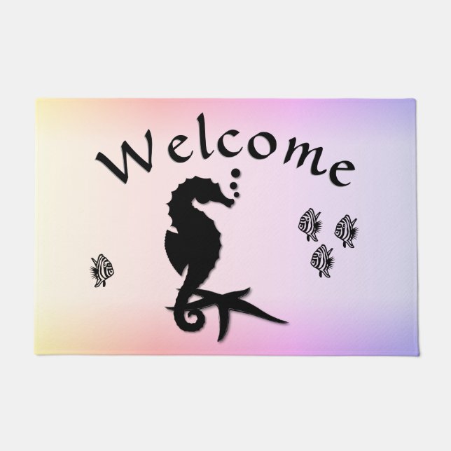 Paillasson Seahorse Into the Pink Welcome (Devant)