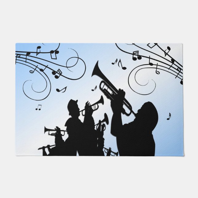 Paillasson Section Trumpet Musique bleue (Devant)