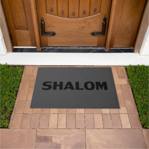 Paillasson Shalom, Paix, noir gris charbon moderne