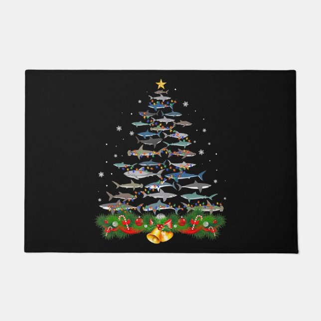 Paillasson Shark Christmas Tree Shark Amateurs Cadeaux Hommes (Devant)