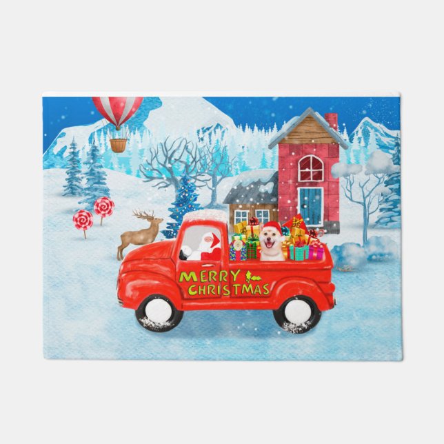 Paillasson Shiba Inu Chien Livraison de Noël Camion Neige (Devant)