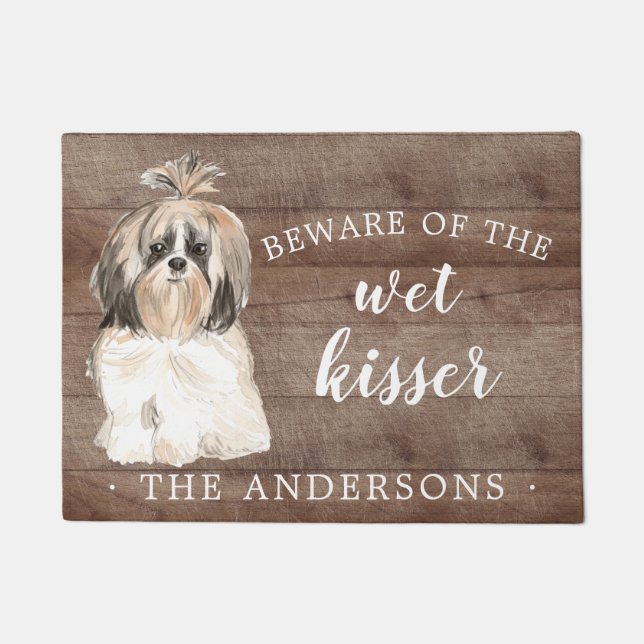 Paillasson Shih tzu cheveux longs Chien Porte personnalisée M (Devant)