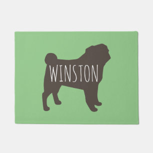Paillasson Silhouette carlin Gris et vert Personnalisé