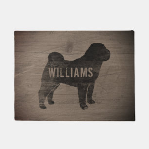 Paillasson Silhouette chinoise Shar-Pei race de chien personn