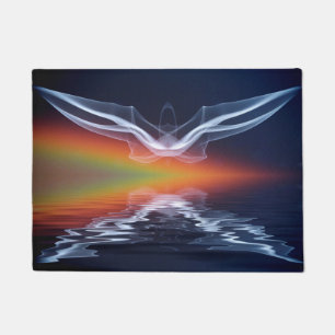 Paillasson Silhouette de chauve-souris abstraite