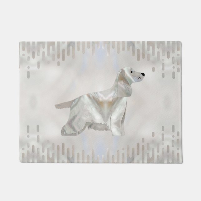 Paillasson Silhouette de perle de Cocker Spaniel (Devant)