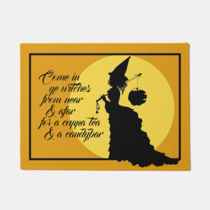 Paillasson Silhouette et poème de sorcière victorienne Vint