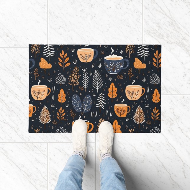 Paillasson Simple Ferme Feuilles d'automne Motif de feuillage (Intérieur)