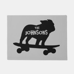Paillasson Skateboard Bulldog Silhouette Totalement Rad