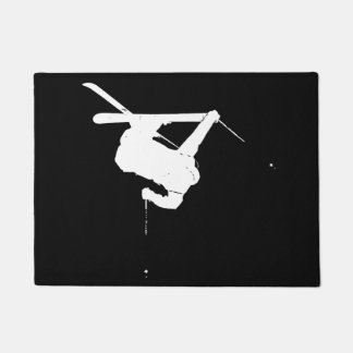 Paillasson Skieur noir et blanc