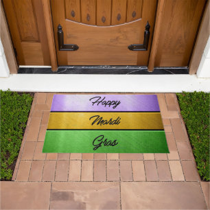 Paillasson SlipperyJoe's Happy Mardi Gras violet or vert b