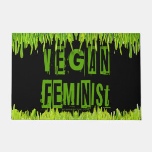 Paillasson SlipperyJoe's Vegan feminist grass word block lett