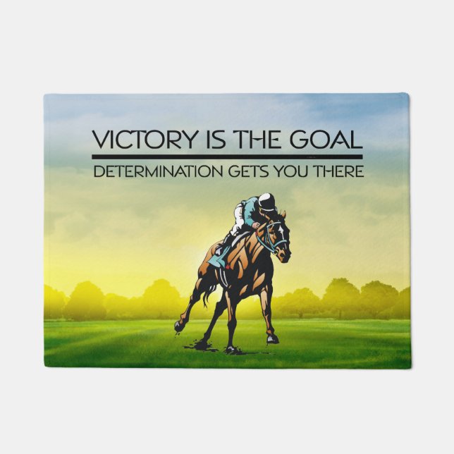 Paillasson Slogan SUPÉRIEUR de victoire de course de cheval (Devant)