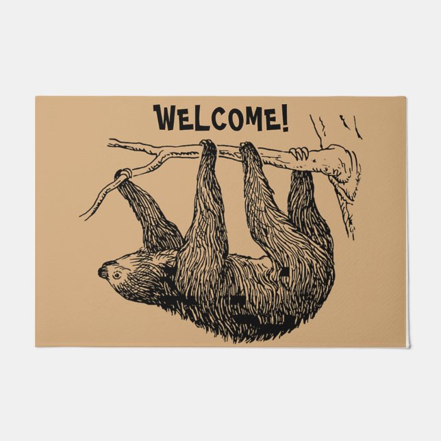 Paillasson Sloth Lover Cadeau, Sloth Welcome Doormat (Devant)