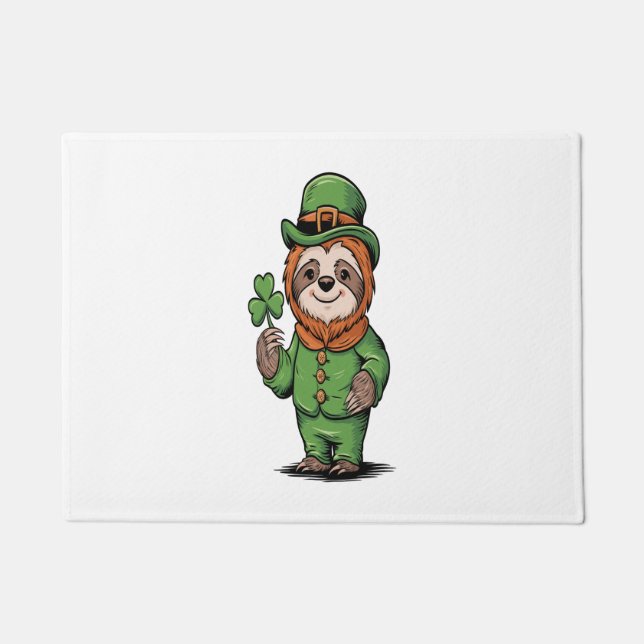 Paillasson Sloth St Patrick's Day Irish Lucky (Devant)