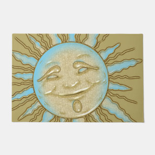 Paillasson Smiling été Sun Blue Gold Door Mat