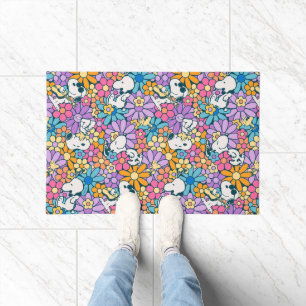 Paillasson Snoopy & Motif de fleurs de bois