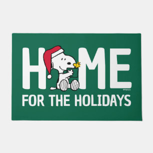 Paillasson Snoopy Père Noël & Woodstock Maison pour les Fêtes