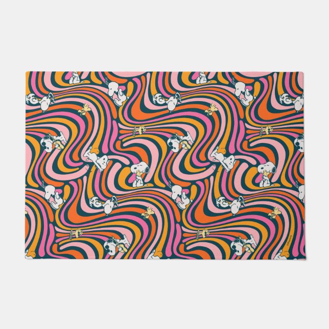 Paillasson Snoopy & Woodstock Vibes Super Motif violet (Devant)